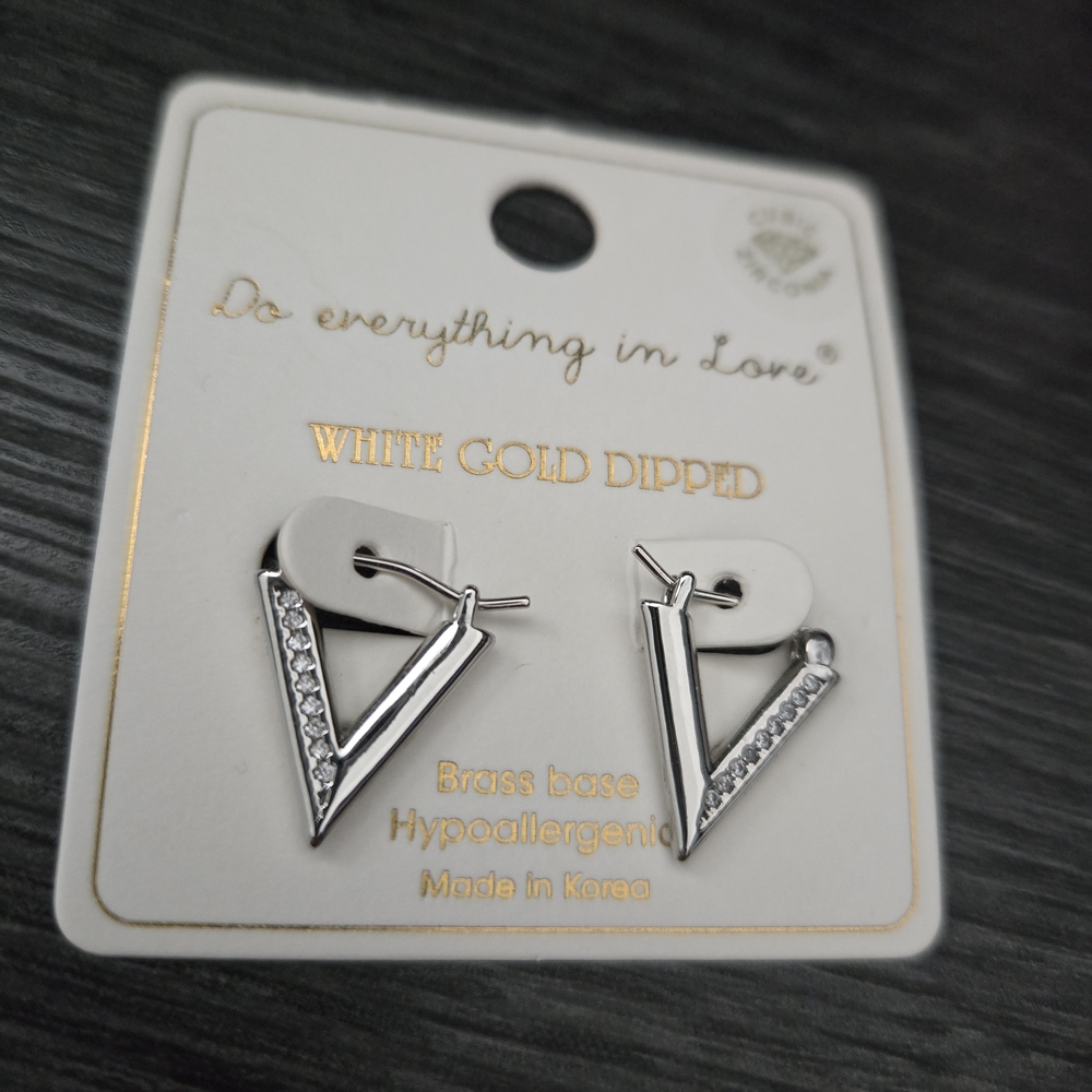 White Gold Dipped Earrings NWT